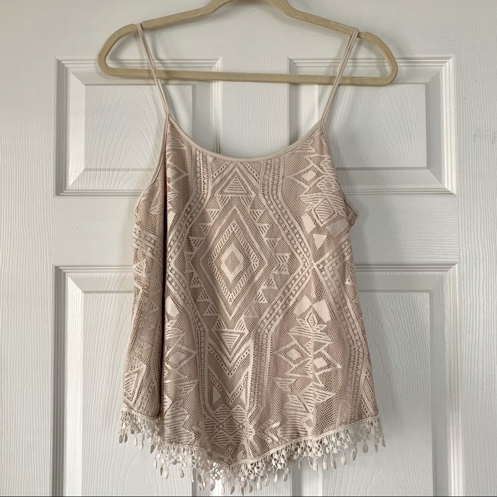 Beige Aztec print tank